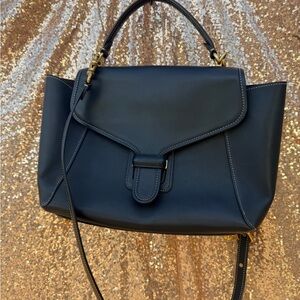 Coach Black Leather Courier Satchel